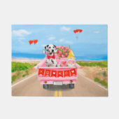 Dalmatiner Hund Valentinstag Lkw Herz Fußmatte (Vorderseite)