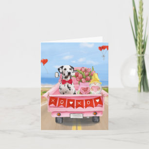 Dalmatiner-Hund Valentinstag LKW Herzen Karte