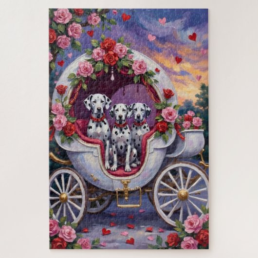 Dalmatiner Hund Valentinstag Puzzle (Vertikal)