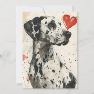Dalmatiner Hund Vintage Valentinstag  Feiertagskarte