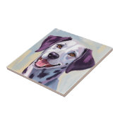 Dalmatiner | Hund Wasserfarbe Haustiermalerei Fliese (Seite)