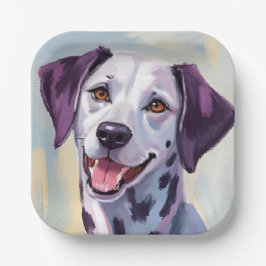 Dalmatiner | Hund Wasserfarbe Haustiermalerei Pappteller