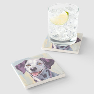 Dalmatiner Hund Wasserfarbe Haustiermalerei Steinuntersetzer