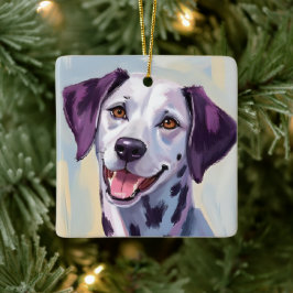 Dalmatiner | Hund Wasserfarben Haustiermalerei Keramikornament