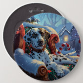 Dalmatiner Hund Weihnachten Button (Vorne & Hinten)