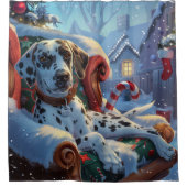 Dalmatiner Hund Weihnachten Duschvorhang (Vorderseite)