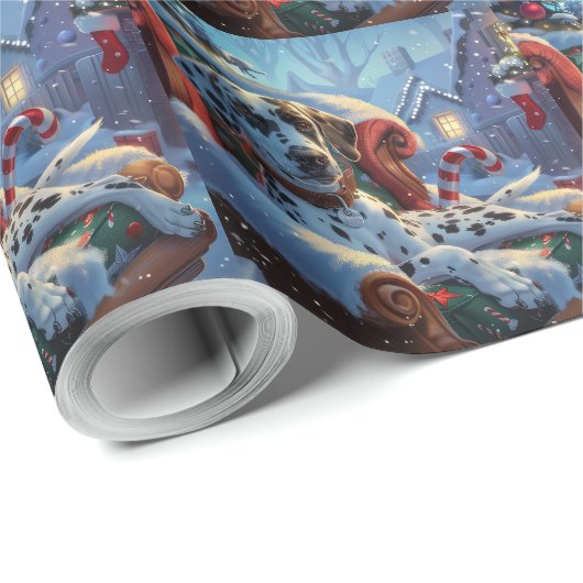 Dalmatiner Hund Weihnachten Geschenkpapier (Rolleneckpunkt)