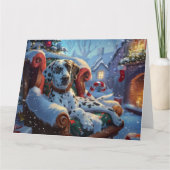 Dalmatiner Hund Weihnachten Karte (Vorderseite)