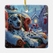 Dalmatiner Hund Weihnachten Keramikornament (Vorderseite)