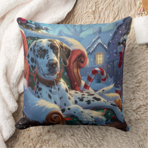 Dalmatiner Hund Weihnachten Kissen