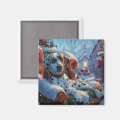Dalmatiner Hund Weihnachten Magnet (Vorderseite/Rückseite)