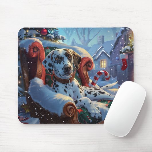 Dalmatiner Hund Weihnachten Mousepad (Mit Mouse)