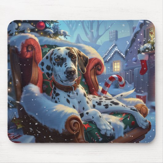 Dalmatiner Hund Weihnachten Mousepad (Vorne)