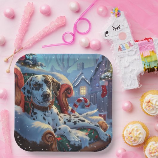 Dalmatiner Hund Weihnachten Pappteller (Party)