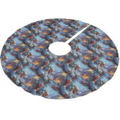 Dalmatiner Hund Weihnachten Polyester Weihnachtsbaumdecke (Schrägansicht)