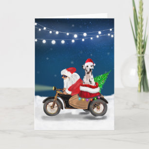 Dalmatiner-Hund Weihnachten Santa Claus   Karte