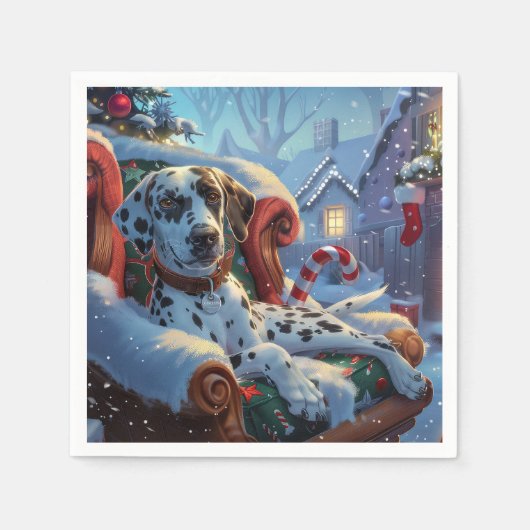 Dalmatiner Hund Weihnachten Serviette (Vorderseite)