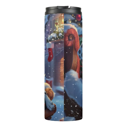 Dalmatiner Hund Weihnachten Thermosbecher (Rückseite)