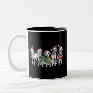 Dalmatiner Hund Weihnachten Weihnachten Weihnachte Zweifarbige Tasse