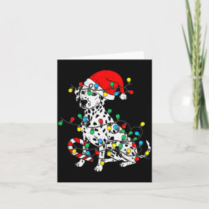Dalmatiner-Hund-Weihnachtsbeleuchtung Santa Weihna Karte