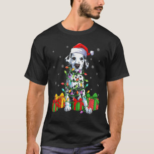 Dalmatiner Hund Weihnachtsbeleuchtung Weihnachtsma T-Shirt