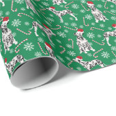 Dalmatiner Hund Weihnachtsfeiern Geschenkpapier (Rolleneckpunkt)