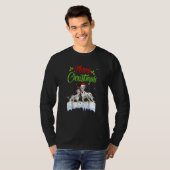 Dalmatiner Hund Weihnachtslicht Weihnachtsmannmütz T-Shirt (Vorne ganz)