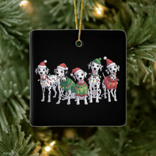 Dalmatiner-Hund-Weihnachtsliebhaber Xmas Hundemutt Keramikornament