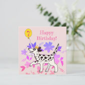 Dalmatiner Hund wünscht glücklichen siebten Geburt (Stehend Vorderseite)