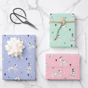 Dalmatiner-Hunde-Geschenkpapier-Set aus 3 Geschenkpapier Set