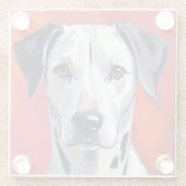 Dalmatiner | Hunde-Malerei Haustier Aquarell Glasuntersetzer (Rückseite)