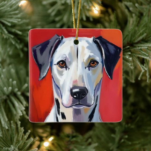 Dalmatiner | Hunde-Malerei Haustier Aquarell Keramikornament (Baum)