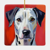 Dalmatiner | Hunde-Malerei Haustier Aquarell Keramikornament (Rückseite)