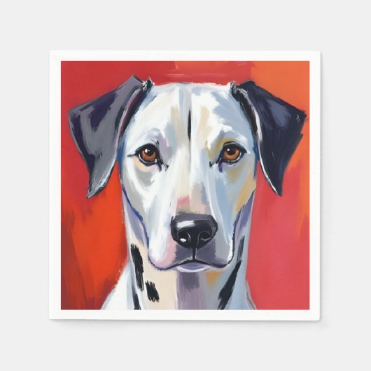Dalmatiner | Hunde-Malerei Haustier Aquarell Serviette (Vorderseite)