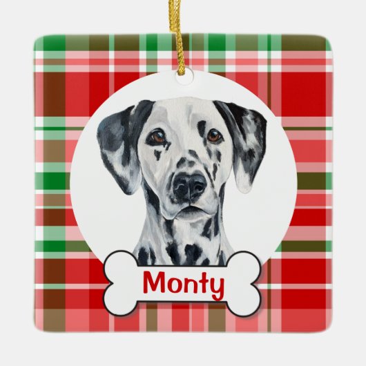 Dalmatiner-Hunde-Ornament Keramikornament (Vorderseite)