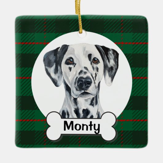 Dalmatiner-Hunde-Ornament Keramikornament (Vorderseite)
