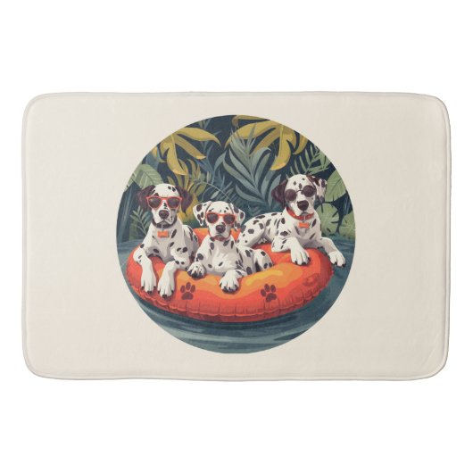Dalmatiner Hunde Sommer Ananas Pool Float Badematte (Vorderseite)