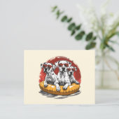 Dalmatiner Hunde Sommer Ananas Pool Float Postkarte (Stehend Vorderseite)