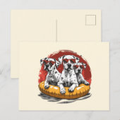 Dalmatiner Hunde Sommer Ananas Pool Float Postkarte (Vorne/Hinten)