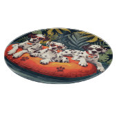 Dalmatiner Hunde Sommer Ananas Pool Float Schneidebrett (Ecke)