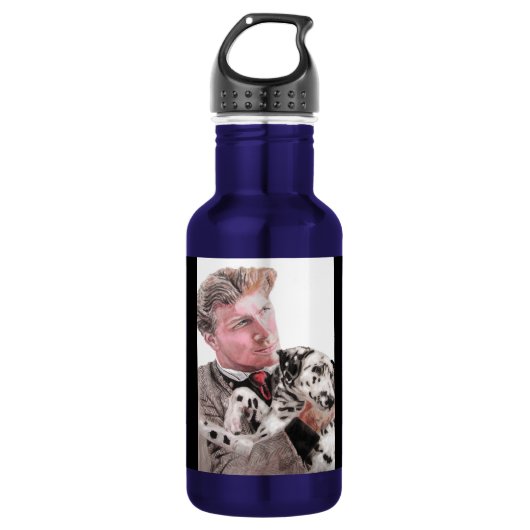 Dalmatiner Hunde Spotty Schwarz-weiß Edelstahlflasche (Vorderseite)