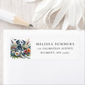 Dalmatiner-Hunde-Wildblumen geben das Adressetiket (Insitu)