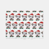 Dalmatiner Hunde Zucht Weihnachten Fleecedecke (Vorderseite (Horizontal))
