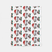 Dalmatiner Hunde Zucht Weihnachten Fleecedecke (Vorderseite)