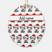 Dalmatiner Hunde Zucht Weihnachten Keramik Ornament (Links)
