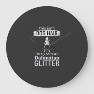 Dalmatiner-Hundehaar-Glitter Lustiges Haustier Große Wanduhr