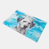 Dalmatiner-HundehaustierWatercolor Fußmatte (Schrägansicht)