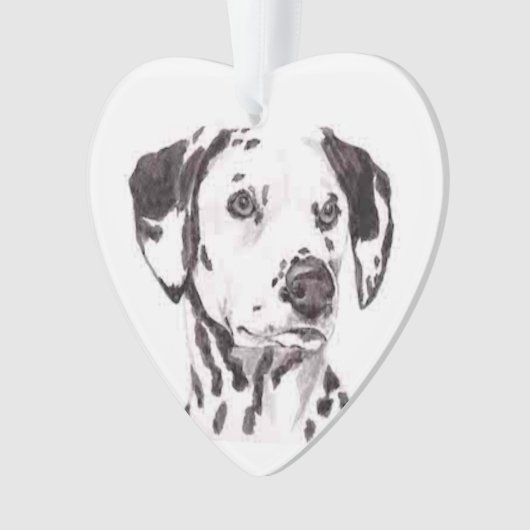 Dalmatiner-Hundekunst-Herz-Verzierung Ornament (Vorderseite)