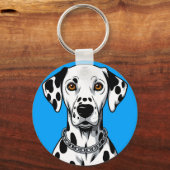 Dalmatiner-Hundeportrait mit lebendigem Hintergrun Schlüsselanhänger (Vorderseite)
