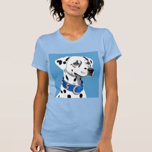 Dalmatiner-Hundeporträt mit blauem Halsband T-Shirt